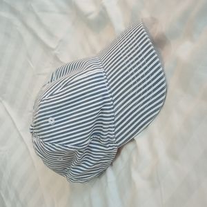 Blue and White Striped Ball Cap